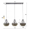 Suspension style nature en jacinthe d'eau 3 lampes cônes Roso