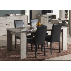 Table de salle à manger contemporaine chêne clair Brava