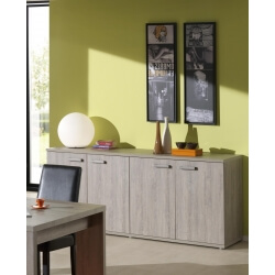Buffet/bahut contemporain 4 portes chêne espagnol Gilda