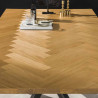 Table de salle à manger moderne en placage chêne naturel Mistic