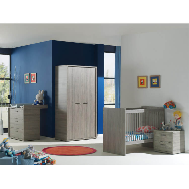 Chambre bébé complète contemporaine chêne espagnol Travis