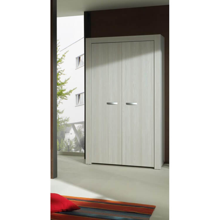 Armoire 2 portes contemporaine chêne gris Milano