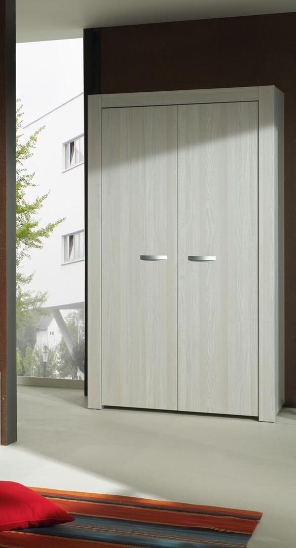Armoire 2 portes contemporaine chêne gris Milano