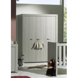 Armoire 3 portes contemporaine chêne gris Milano