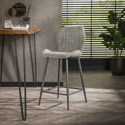 Lot de 2 tabourets de bar modernes en tissu bouclé Eldorado