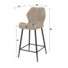 Lot de 2 tabourets de bar modernes en tissu bouclé Eldorado