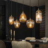 Suspension vintage 5 lampes en verre Adam