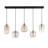 Suspension vintage 5 lampes en verre Adam