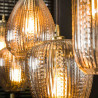 Suspension vintage 5 lampes en verre Adam