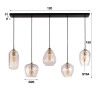 Suspension vintage 5 lampes en verre Adam