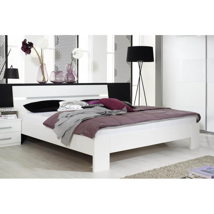 Lit adulte design coloris blanc Tornado