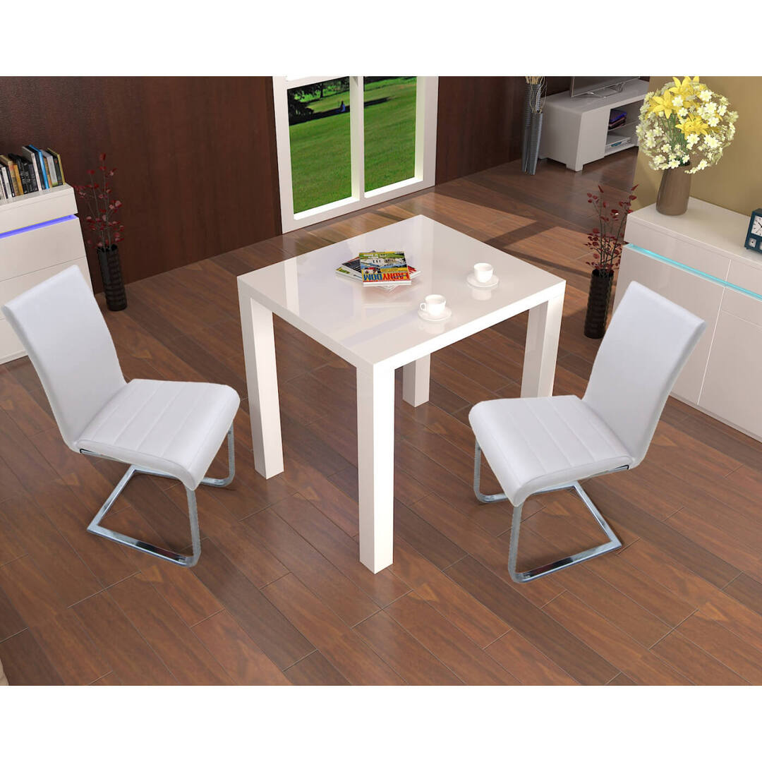 Table design laquée et 4 chaises Ludivine