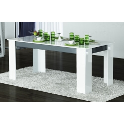 Table de salle à manger design laquée blanche/grise Nytro