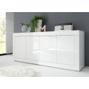 Buffet/bahut moderne 207 cm laqué blanc brillant Agathe