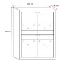 Vitrine moderne 101 cm chêne mercure/blanc structuré Agathe