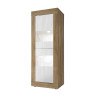 Vitrine moderne 61 cm chêne mercure/blanc structuré Agathe