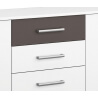 Commode design 1 porte/5 tiroirs coloris blanc/gris Barcelone