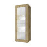 Vitrine moderne 61 cm chêne cadiz/blanc structuré Agathe