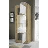 Vitrine moderne 61 cm chêne cadiz/blanc structuré Agathe