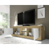 Meuble TV moderne 180 cm chêne cadiz/blanc structuré Agathe