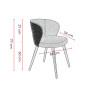 Chaises de restaurant en tissu (lot de 2) Paulina