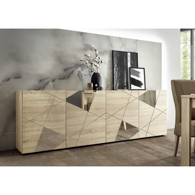 Buffet/bahut moderne 241 cm chêne samoa Larissa