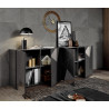 Buffet/bahut moderne 241 cm gris laqué brillant Larissa