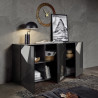 Buffet/bahut moderne 181 cm gris laqué brillant Larissa