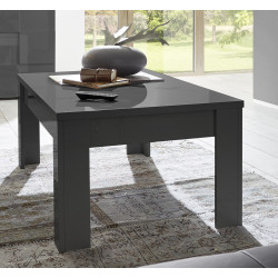 Table basse rectangulaire moderne gris laqué brillant Larissa