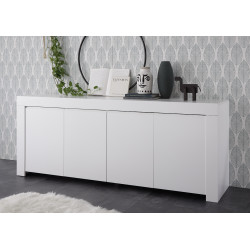 Buffet/bahut moderne 210 cm blanc mat Charlie