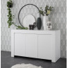 Buffet/bahut moderne 138 cm blanc mat Charlie