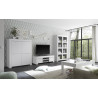 Meuble TV moderne 138 cm blanc mat Charlie