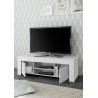 Meuble TV moderne 138 cm blanc mat Charlie