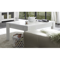 Table basse rectangulaire moderne blanc mat Charlie