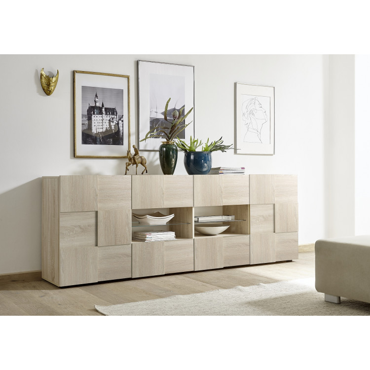 Buffet/bahut moderne 241 cm chêne samoa Milenor