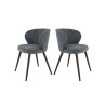 Chaises de restaurant en tissu (lot de 2) Paulina