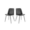 Lot de 2 chaises de restaurant en PU noir Alexiane