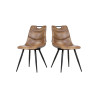 Chaises de restaurant en PU cognac (lot de 2) Barbara