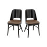 Chaises de bistrot hêtre et PU (lot de 2) Bucarest