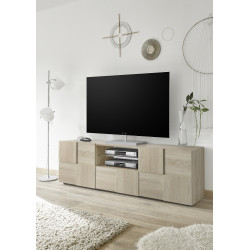 Meuble TV moderne 181 cm chêne samoa Milenor