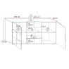 Buffet/bahut design 2 portes/2 tiroirs Milenor