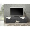Meuble TV moderne 181 cm gris laqué brillant Larissa