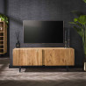 Meuble TV style nature 135 cm en acacia massif naturel Brunia