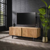 Meuble TV style nature 135 cm en acacia massif naturel Brunia