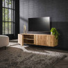 Meuble TV suspendu style nature 150 cm en acacia massif naturel Bru...