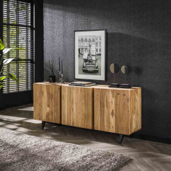 Buffet/bahut style naturel 180 cm en acacia massif naturel Brunia