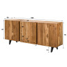 Buffet/bahut style naturel 180 cm en acacia massif naturel Brunia