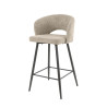 Tabouret de bar moderne en tissu bouclé Clelia (lot de 2)