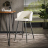 Tabouret de bar moderne en tissu bouclé Clelia (lot de 2)