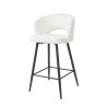 Tabouret de bar moderne en tissu bouclé Clelia (lot de 2)